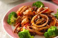 旨みたっぷり！ホタテとイカのオイスター炒め