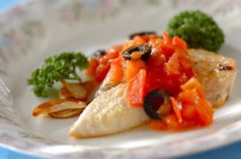 カジキのソテーフレッシュトマトソース