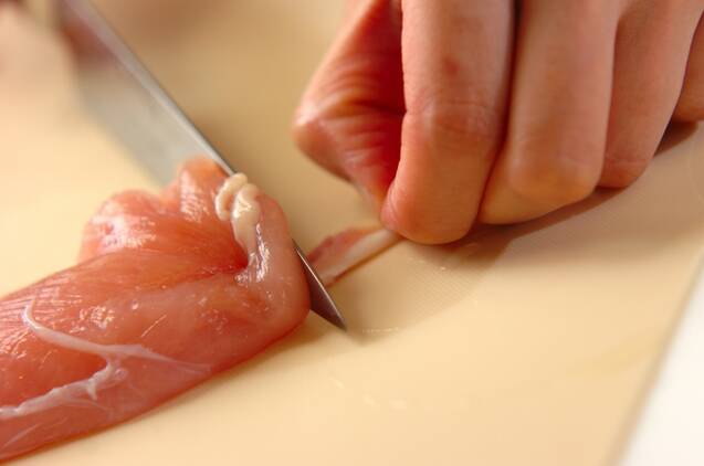 ささ身のサクサクフライの作り方の手順1