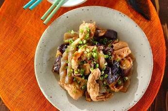 ナスと豚肉のショウガ炒め煮