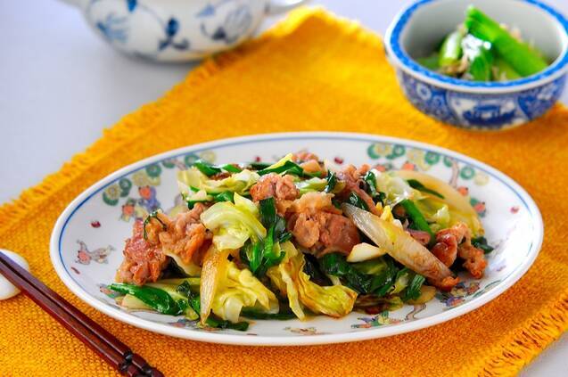 豚肉とニラのソース炒め