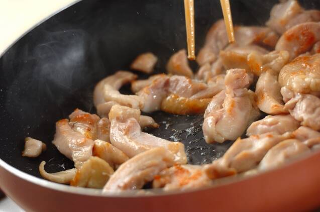 鶏とキヌサヤの卵炒めの作り方の手順3