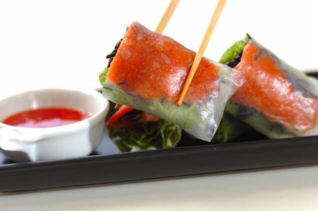 ヒジキ入り生春巻きの作り方の手順4