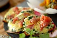 ホウレン草のグラタン風ピザトースト