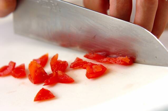 トマトのクロスティーニの作り方の手順1