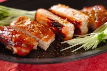 奥深い辛さ豚肉の七味みそ焼き