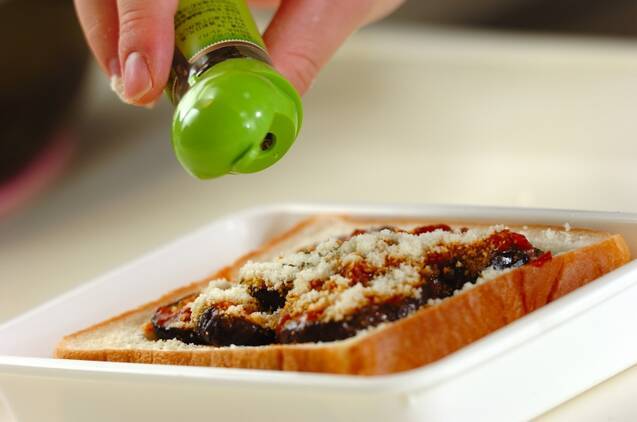 ナスのミートソースのグラタントーストの作り方の手順4