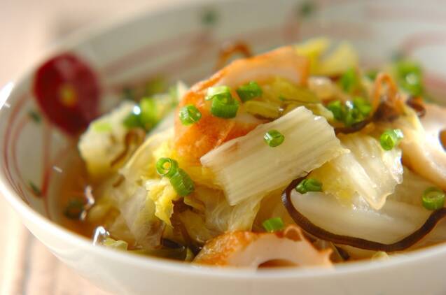 ちくわ、白菜、塩昆布の煮物