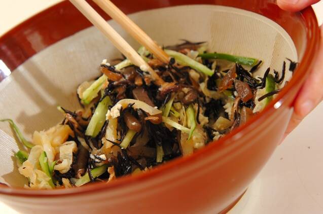 芽ヒジキとクラゲの白和えの作り方の手順9