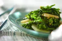 ジャガイモと菜の花の炒め物