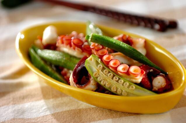 タコとオクラのラー油炒め