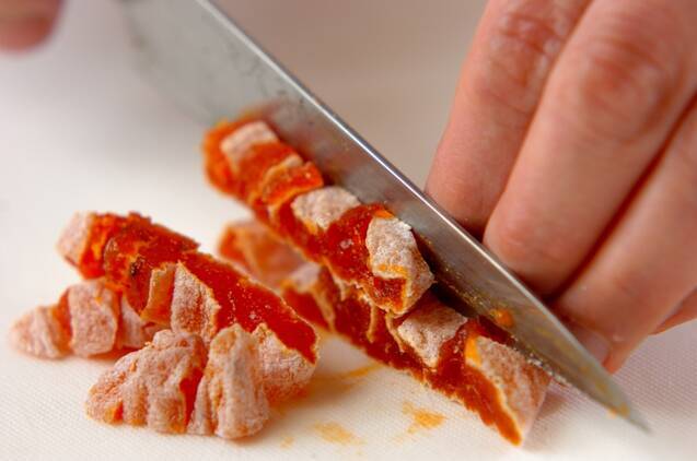 干し柿ドロップクッキーの作り方の手順1