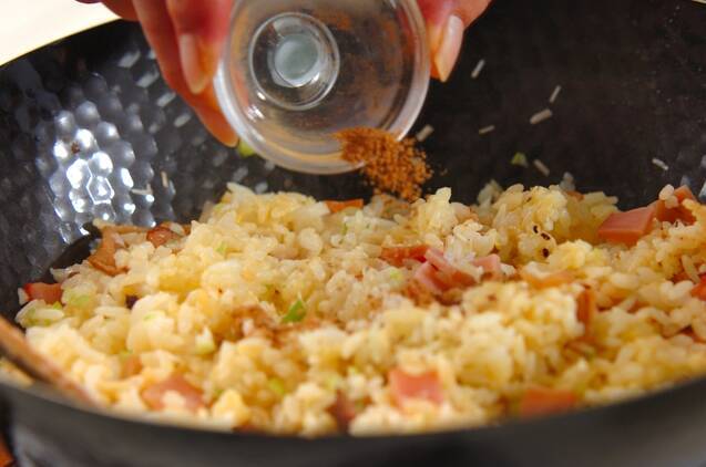 花椒香る焼豚チャーハンの作り方の手順4