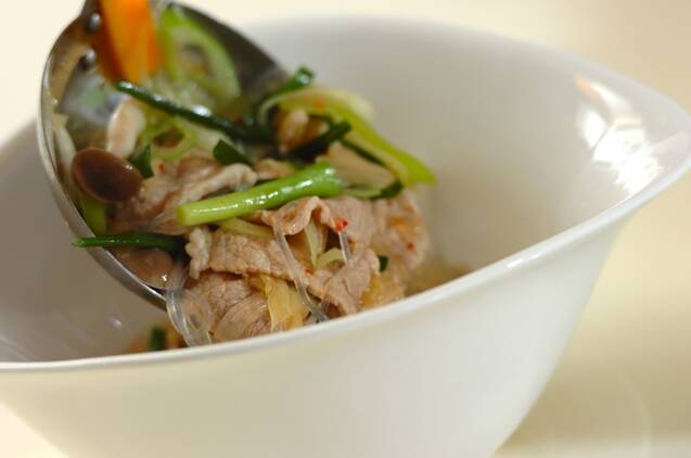 韓国風ピリ辛春雨スープの献立の作り方の手順8