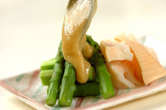 アスパラとタケノコの酢みそがけの作り方の手順3