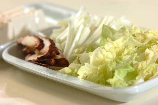 白菜と豆腐のサンラータンの作り方の手順1
