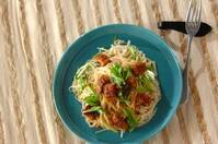 ウナギの素麺ペペロンチーノ