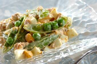 スナップエンドウの卵サラダ