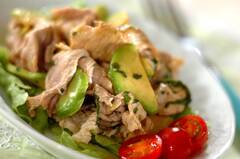 豚しゃぶとアボカドの大葉和え