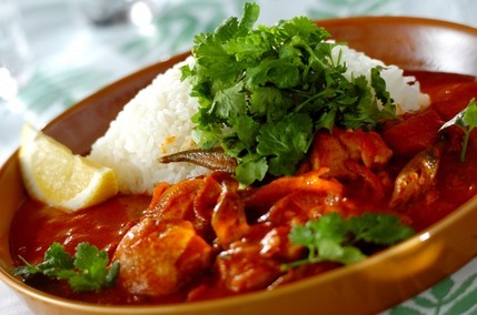 チキンとオクラのパクチー風味カレー