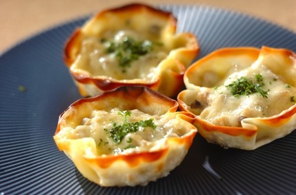 マッシュルームの一口ピザ