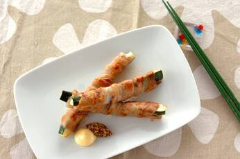 ズッキーニの豚バラ巻き焼き