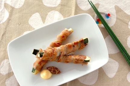 ズッキーニの豚バラ巻き焼き