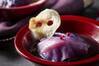 黒ごまスープの紫ロールキャベツの作り方の手順