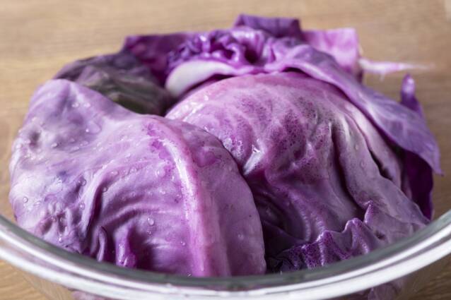 黒ごまスープの紫ロールキャベツの作り方の手順1