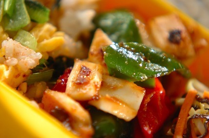 ピーマンとイカのみそ炒め