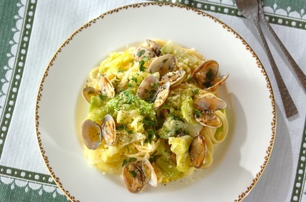 春キャベツとアサリのオイルスパゲティー