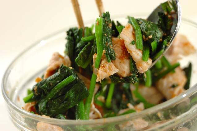 ホウレン草と豚シャブのゴマ和えの作り方の手順3