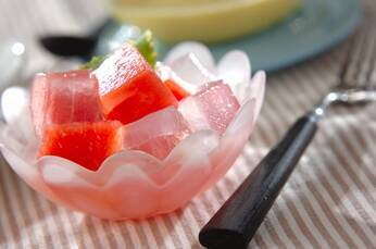 スイカとアロエのデザート