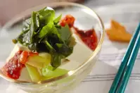 フキと豆腐の梅ドレサラダ