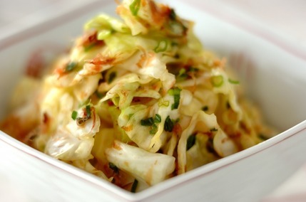 キャベツのネギおかか和え