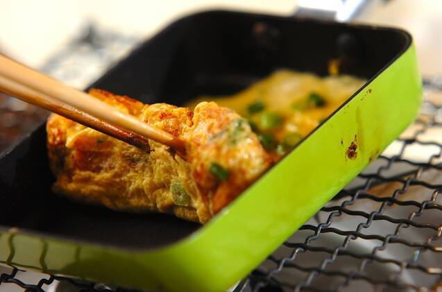 ベーコンとネギの卵焼きの作り方の手順2