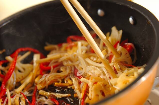 しらたきと野菜のきんぴらの作り方の手順6