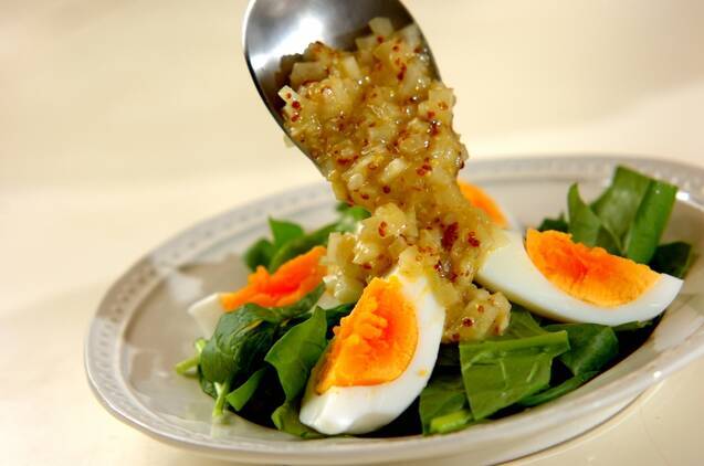 ホウレン草と卵のサラダの作り方の手順3