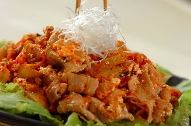 ゆで豚のキムチチーズ和えの作り方の手順4