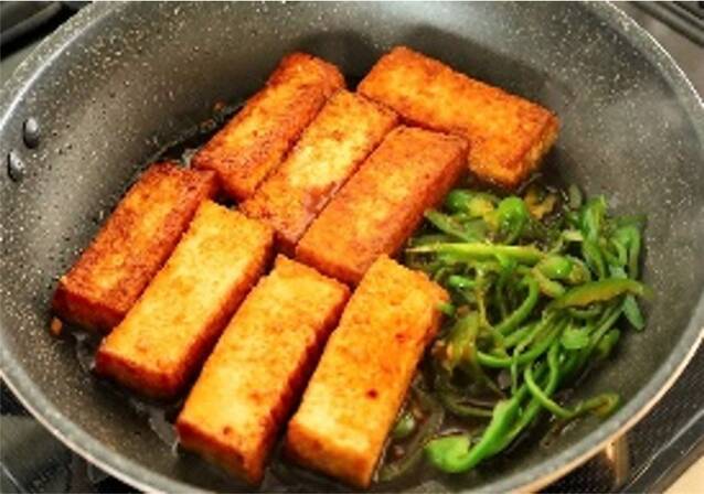 厚揚げの甜面醤絡め弁当の作り方の手順3