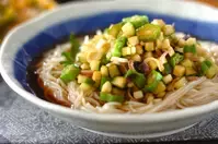 野菜たっぷり山形のダシのせ素麺