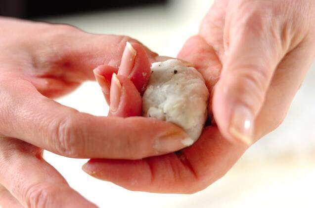 里芋ナゲットスイートチリソース添えの作り方の手順4