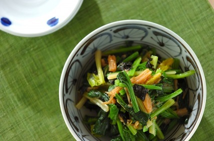 ホウレン草のナメタケ和え