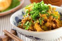 カボチャと豚肉の炒め煮