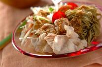 豚しゃぶの茶そばサラダ