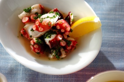 タコのパセリバター炒め