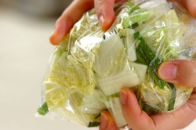 白菜の即席キムチの作り方の手順2