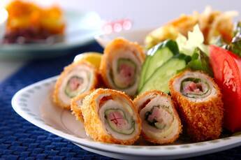 ささ身のロールフライ