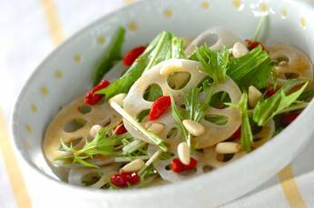 レンコンと水菜の中華サラダ