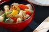 冬瓜と鶏肉の中華風お雑煮の作り方の手順